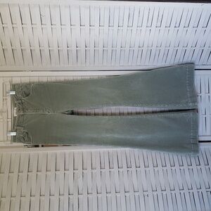 Rolla's Women's Green Courdoroy Eastcoast High Rise Flared Jeans Size 25